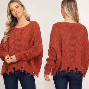 Oversized cable knit sweater
